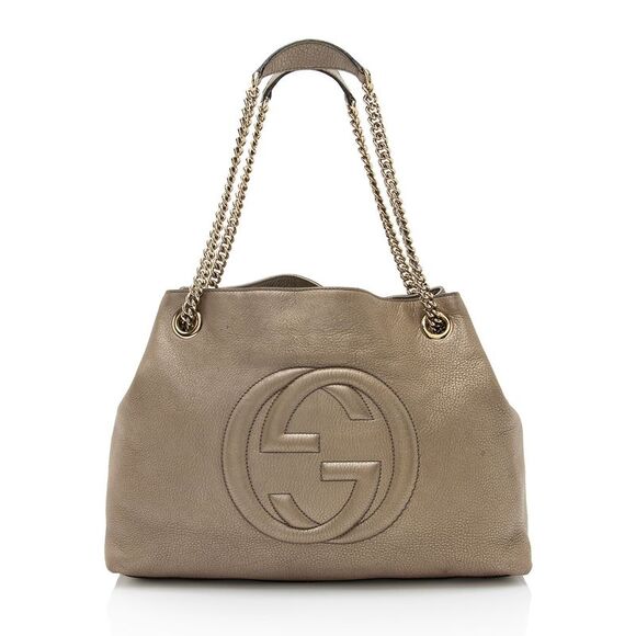 Gucci Handbags - Gucci Metallic Leather Soho Medium Shoulder Bag